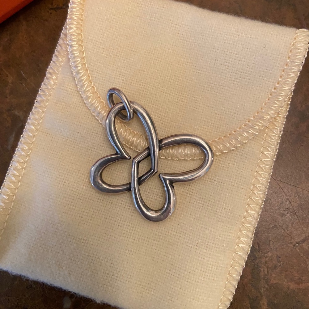 James Avery Linked hearts butterfly pendant